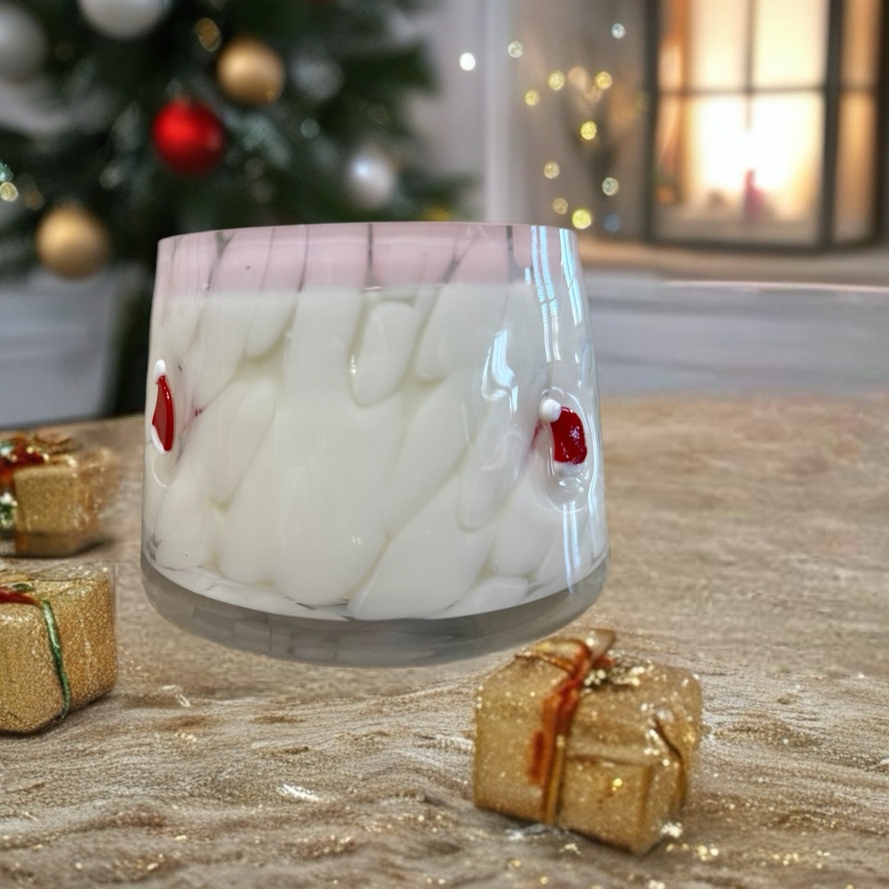 NEW! MARTHA STEWART Lrg. Christmas Stocking design 16.75 oz. Murano~like Candle - Picture 7 of 10